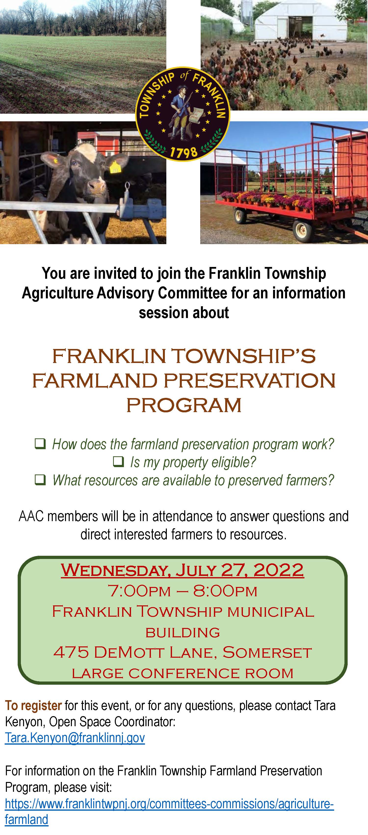 Flyer_Farmland Preservation Event_072722