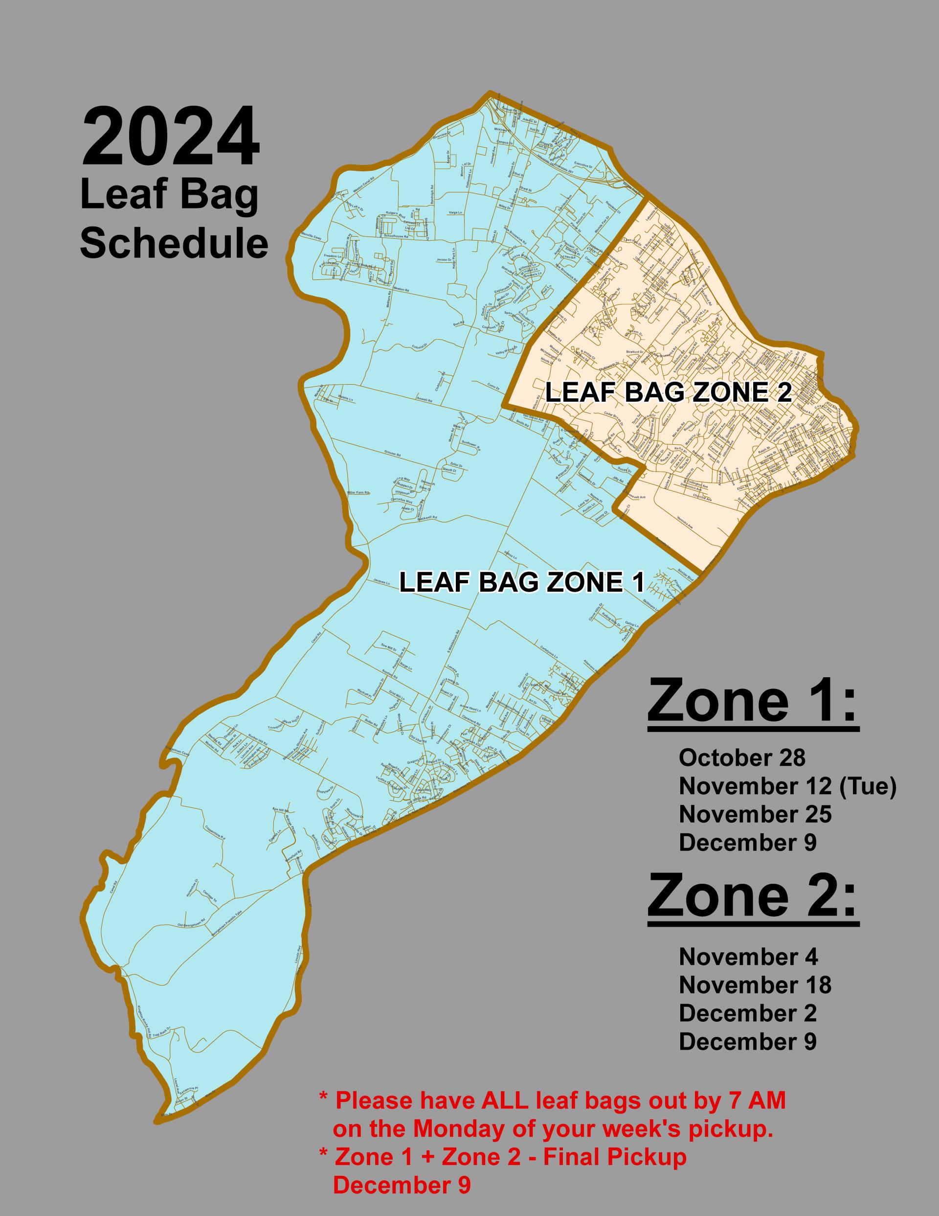 Leaf Bag Zone Map