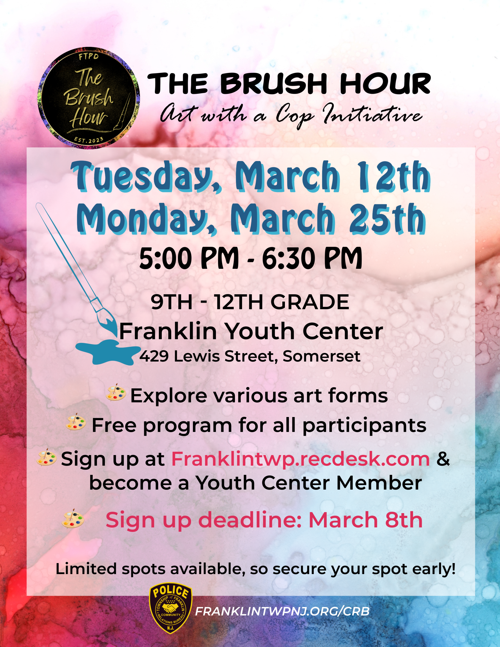 Brush Hour Art with a cop-1-flyer (1)