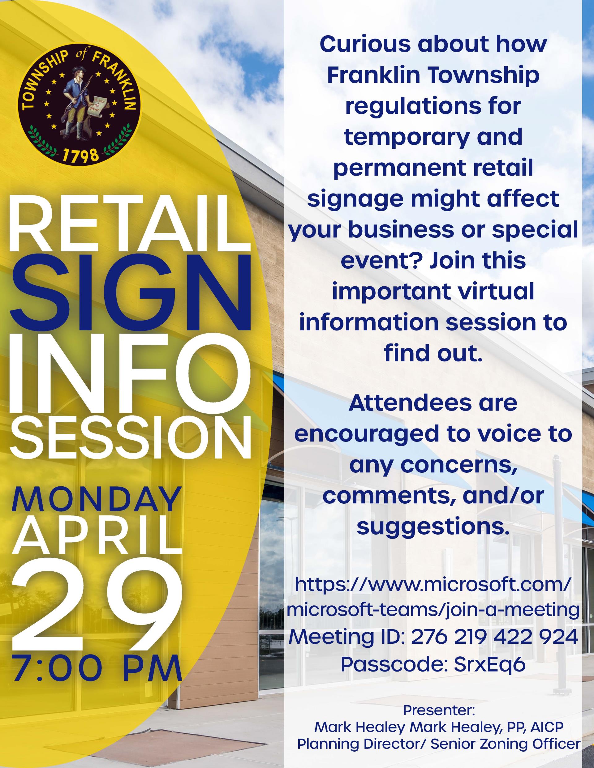 Retail Sign Info Session