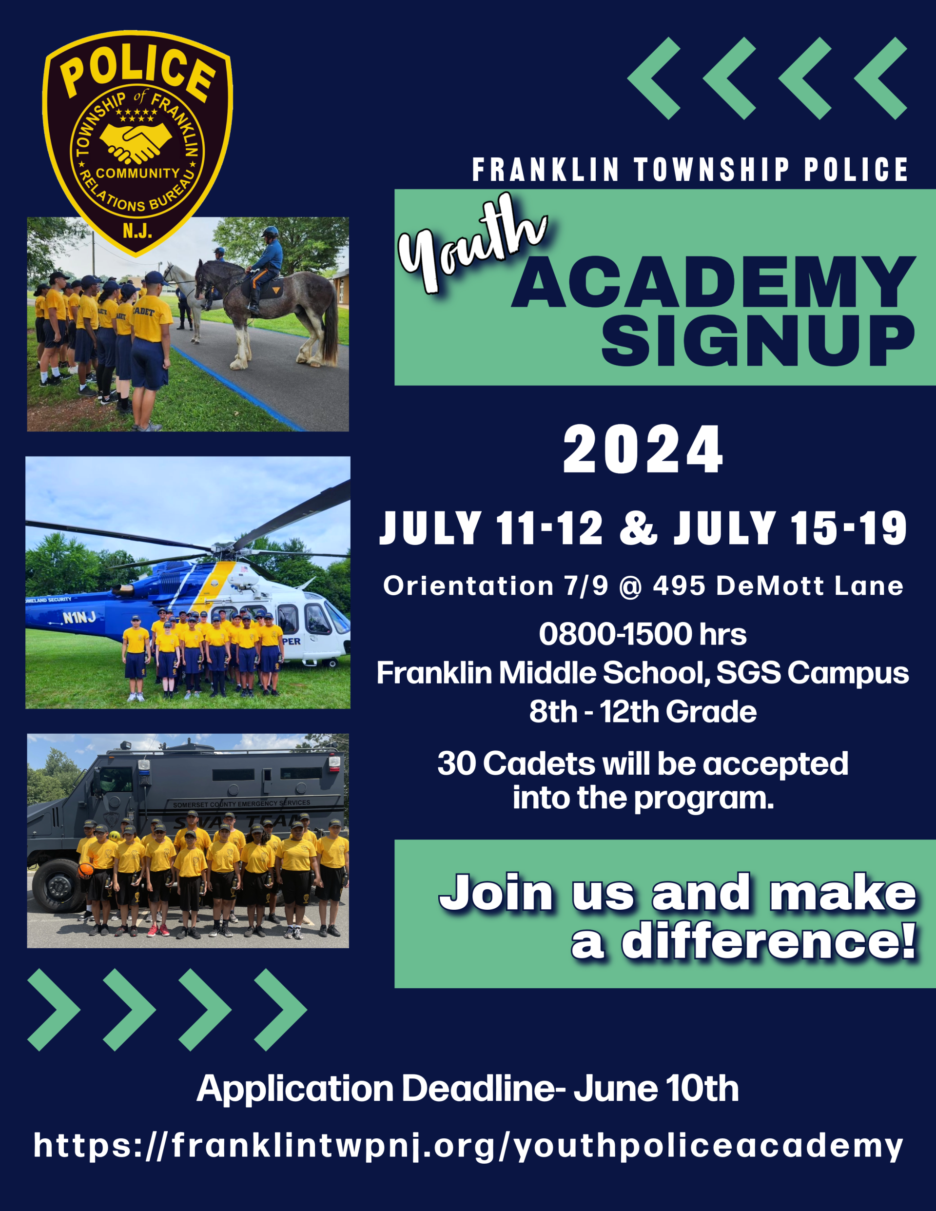 youth police academy flyer