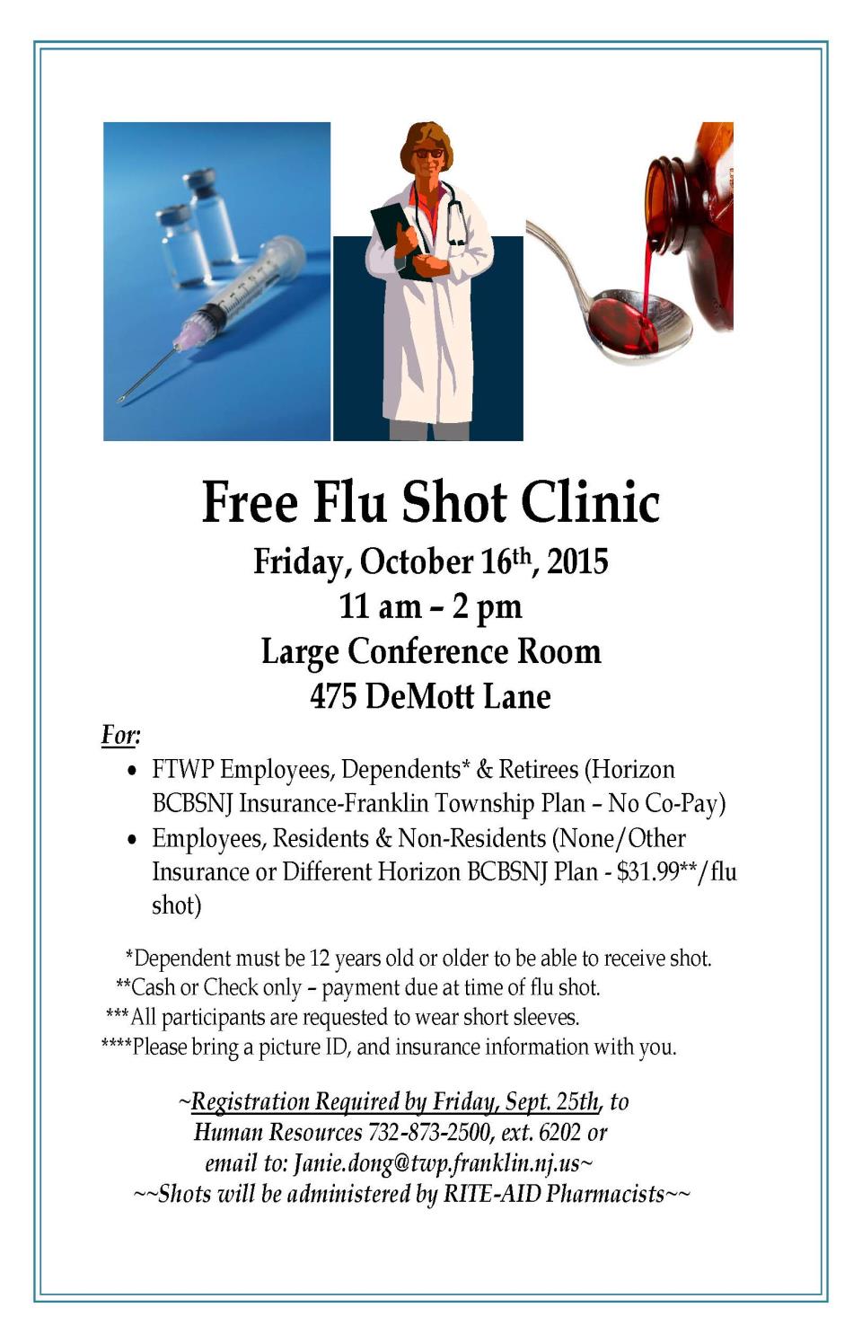 Free Flu Shot Clinic - Rite Aid 10-16-15