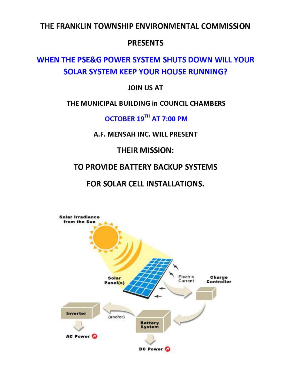 Environmental Commission 2015 - Meeting Flyer Oct. 19th (Solar Pwr)